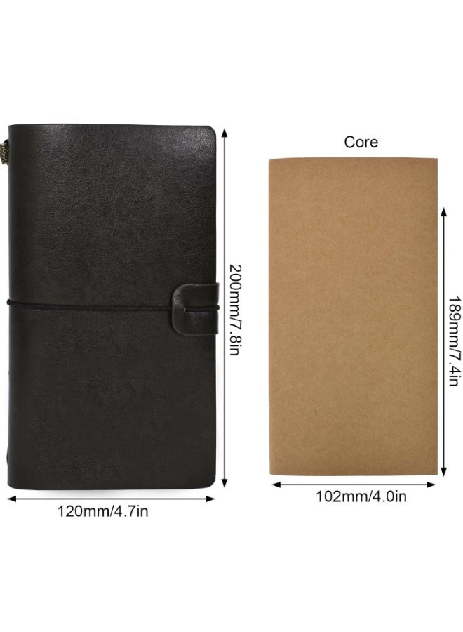 لينلي دفتر يوميات السفر من الجلد الطبيعي (أسود) - Image 2